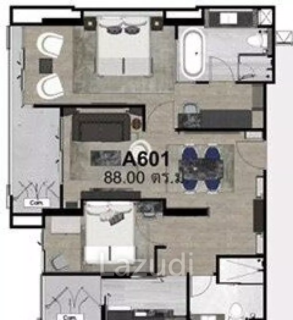 2 Bed 2 Bath 85.24 SQ.M The Erawan Condo