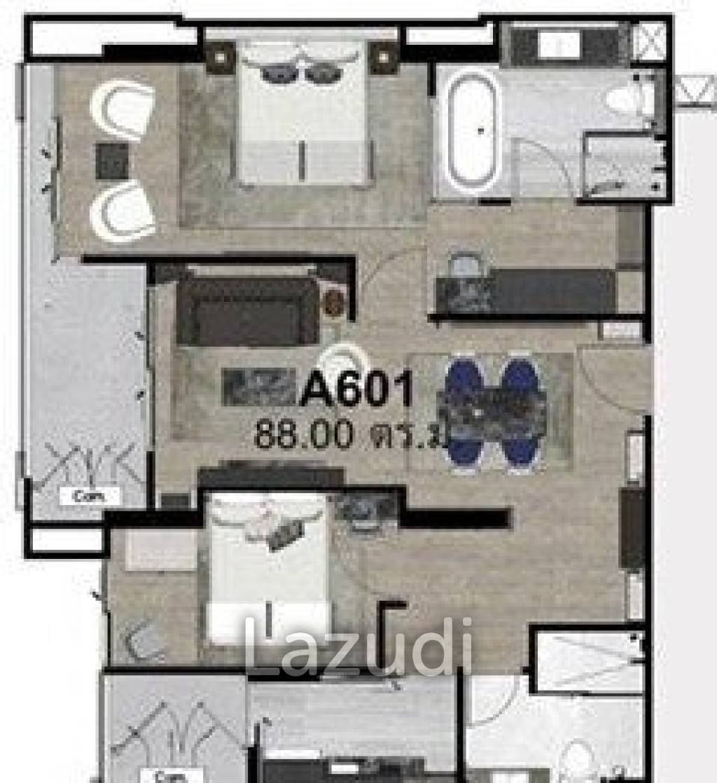 2 Bed 2 Bath 85.24 SQ.M The Erawan Condo