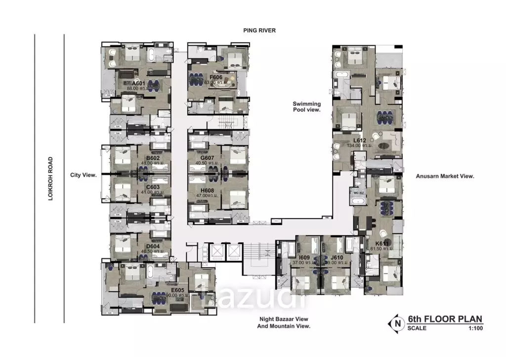 2 Bed 2 Bath 85.24 SQ.M The Erawan Condo