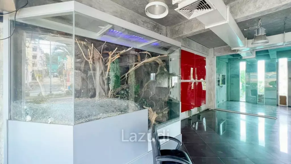 This is a three- storey building four-story property offering a distinct separation for tenants