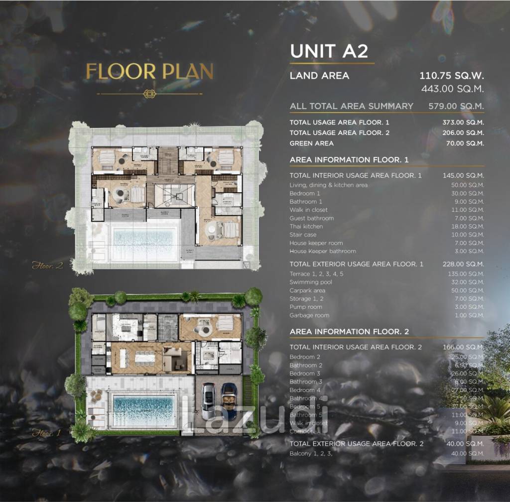 5 Bedroom 6 Bathroom 593 SQ.M The Arowanyx
