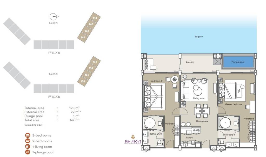 2 Bed 2 Bath 173 SQ.M. Angsana Oceanview Residences