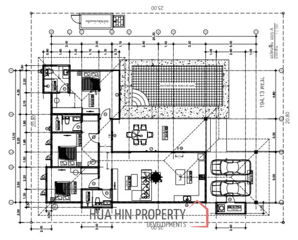 3 Bed 3 Bath 194.13 SQ.M Aria 3 Hua Hin