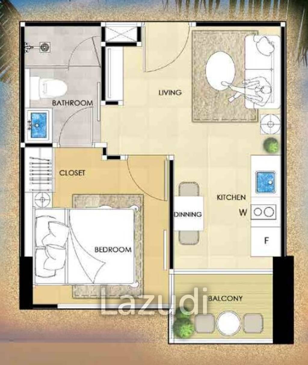 1 Bed 35.39 SQ.M The Riviera Ocean Drive