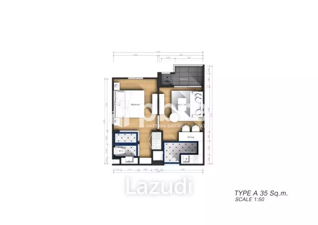 1 Bed 1 Bath 35 SQ.M  Seven Seas - Cote D'Azur