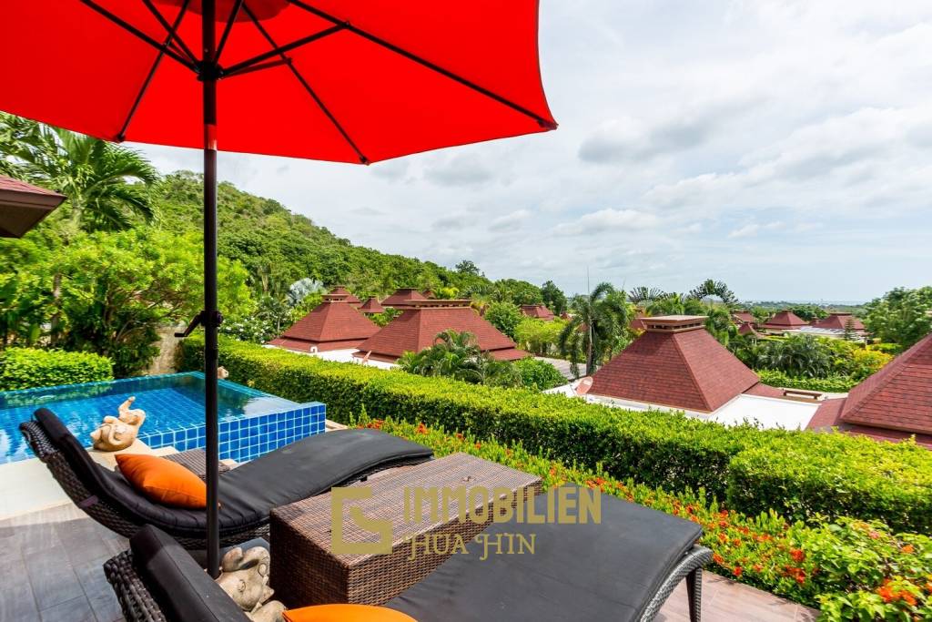 Panorama / Khao Tao: 3 Schlafzimmer Villa mit Meerblick