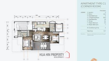 2 Bed 2 Bath 121SQ.M Sansara Hua Hin