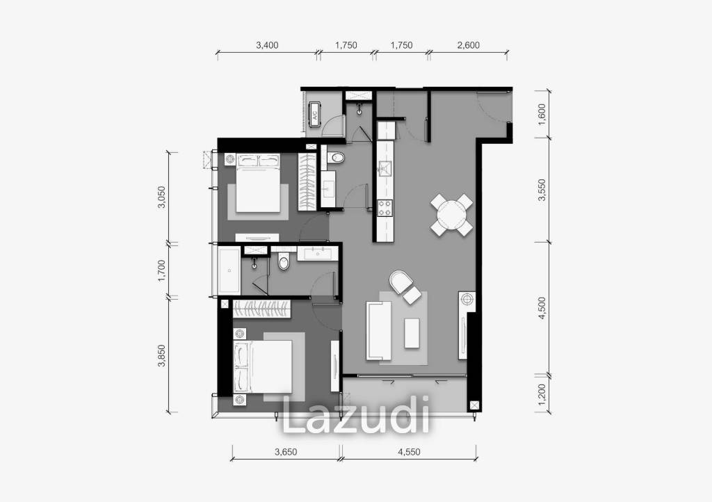 2 Bedroom 2 Bathroom 87 SQ.M Tait 12