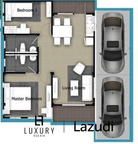 2 Beds 2 Baths 87.6 SQ.M La Vallee Village Town 2