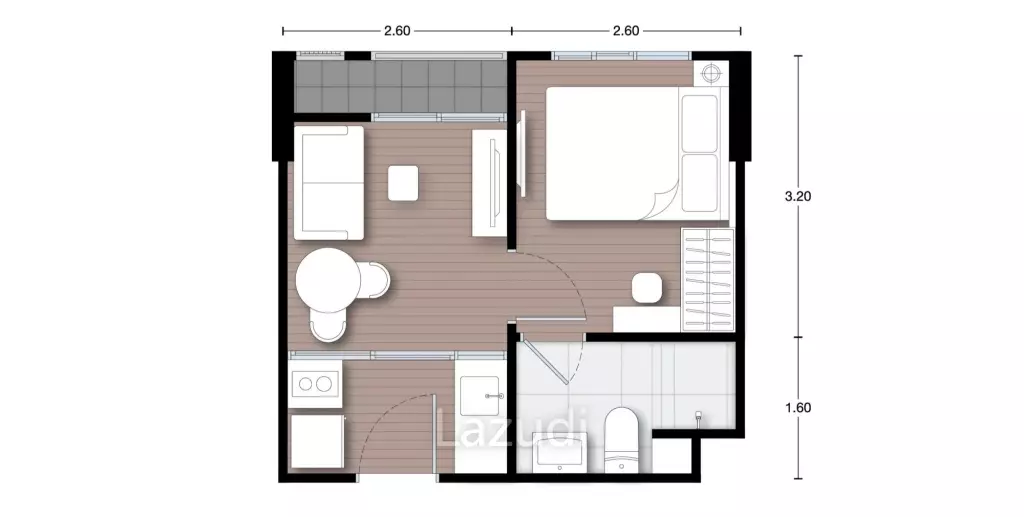 1 Bed 1 Bath 29.30 SQ.M Nue Noble Centre Bangna