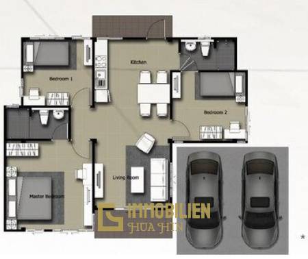 3 Bed 2 Bath 133.85 SQ.M La Vallee Residence