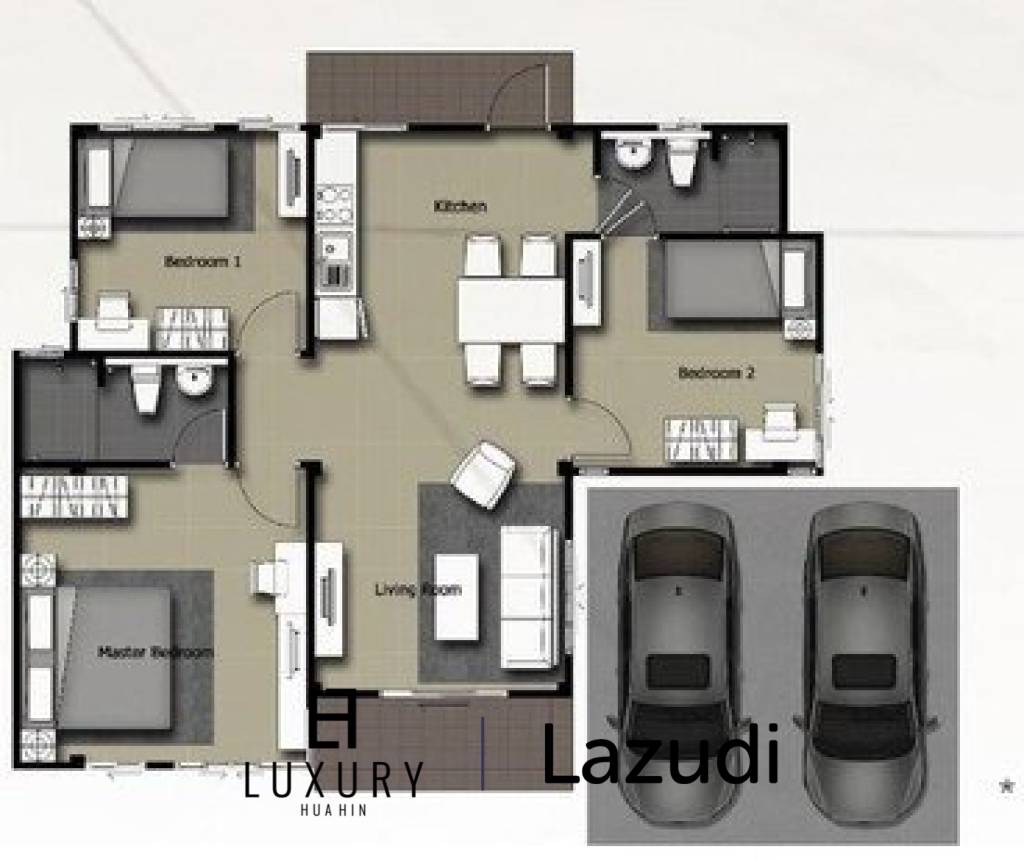 3 Bed 2 Bath 133.85 SQ.M La Vallee Residence