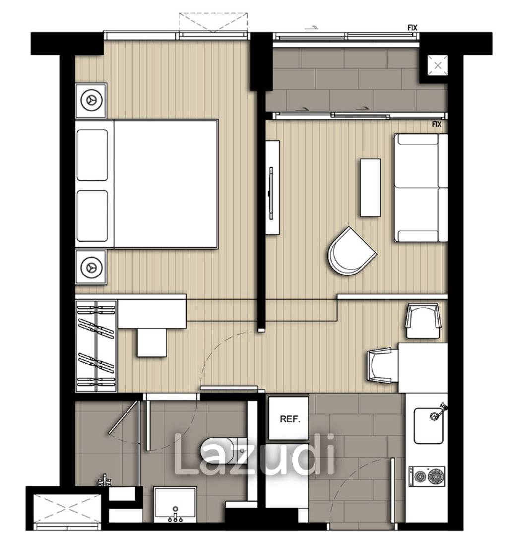 Studio 1 Bath 23.88 SQ.M. Ideo Q Sukhumvit 36