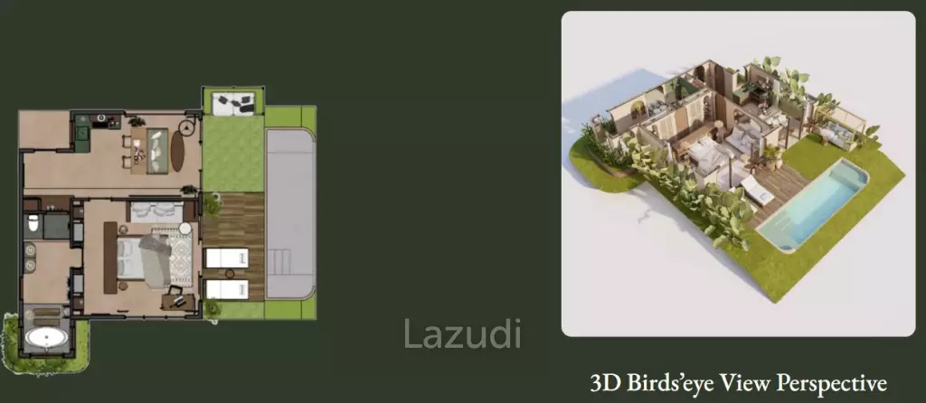 1 Bed 1 Bath 106 SQ.M Oak + Verde Boutique Island Residences