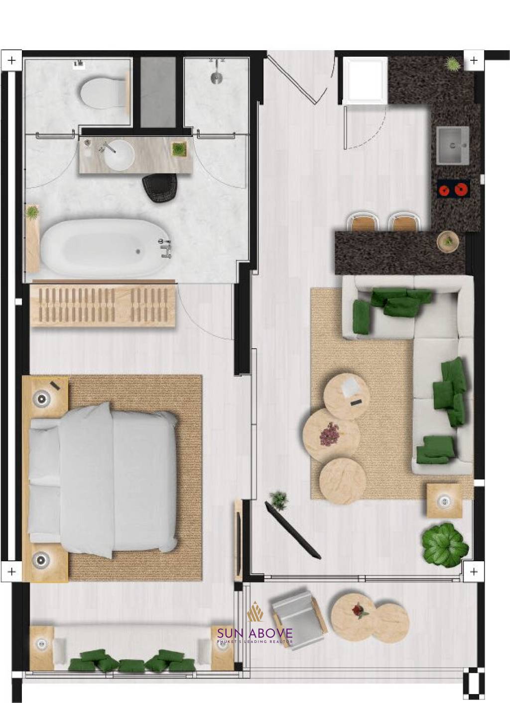 1 Bed 1 Bath 56.4 SQ.M Melia Karon Condominium