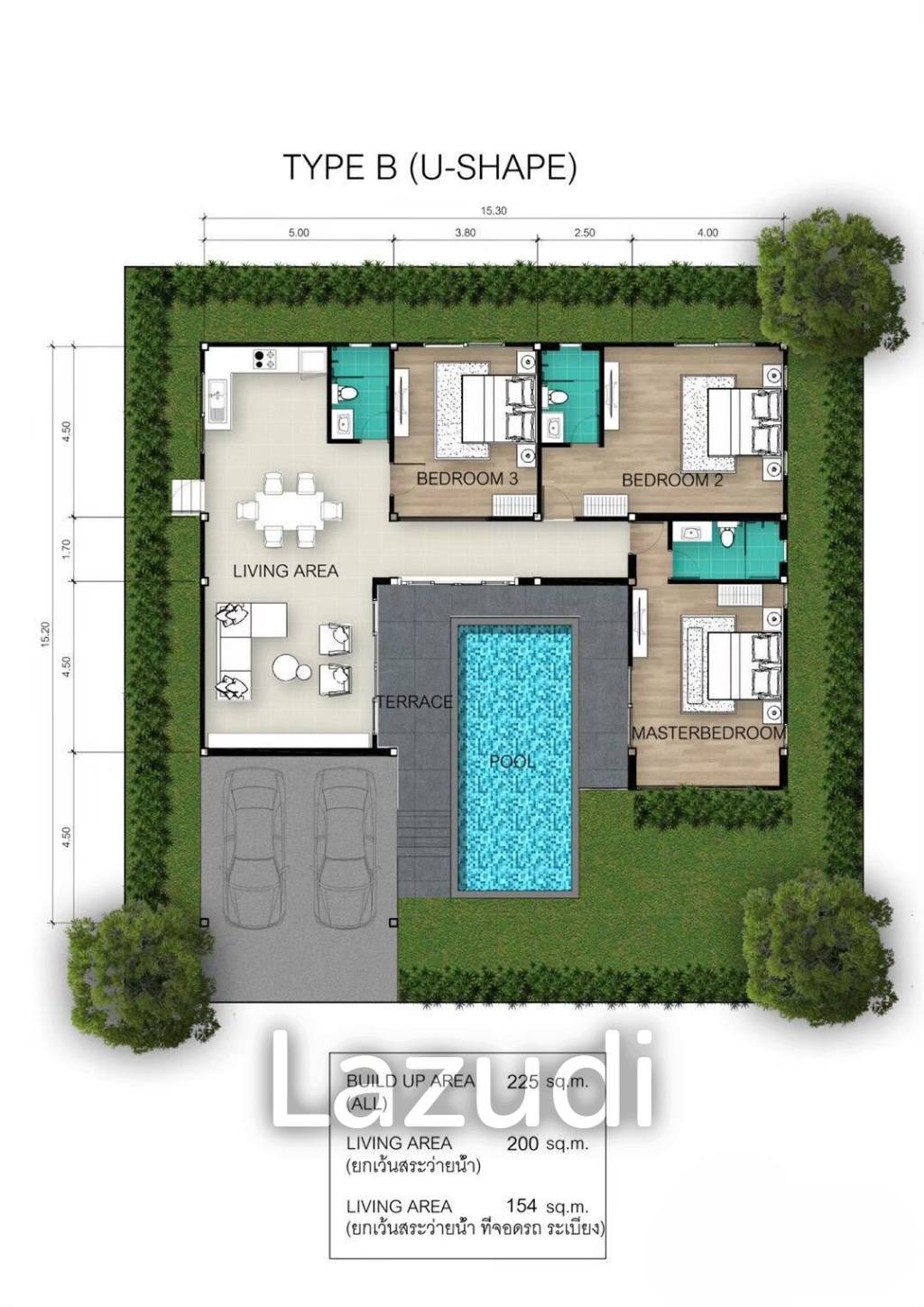 3 Bed 3 Bath 225 SQ.M Huguh Home Pool Villa Cha-Am