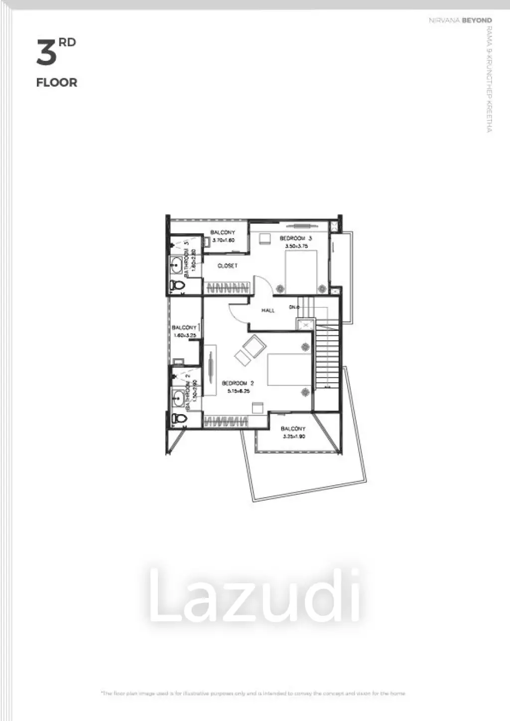 3 Bed 3 Bath 300 SQ.M Nirvana Beyond Rama9 - Krungthep Kreetha
