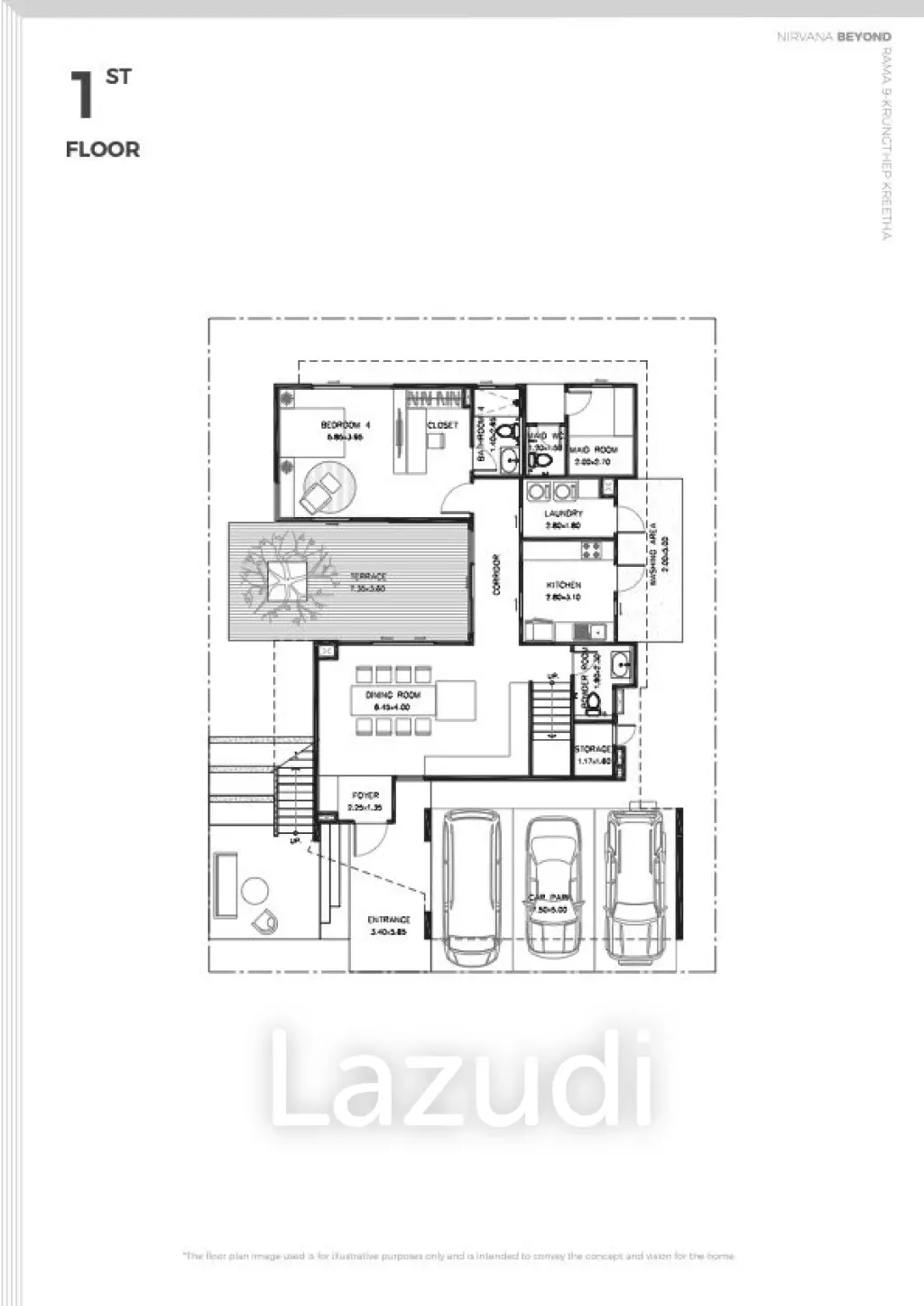 4 Bed 4 Bath 470 SQ.M Nirvana Beyond Rama9 - Krungthep Kreetha