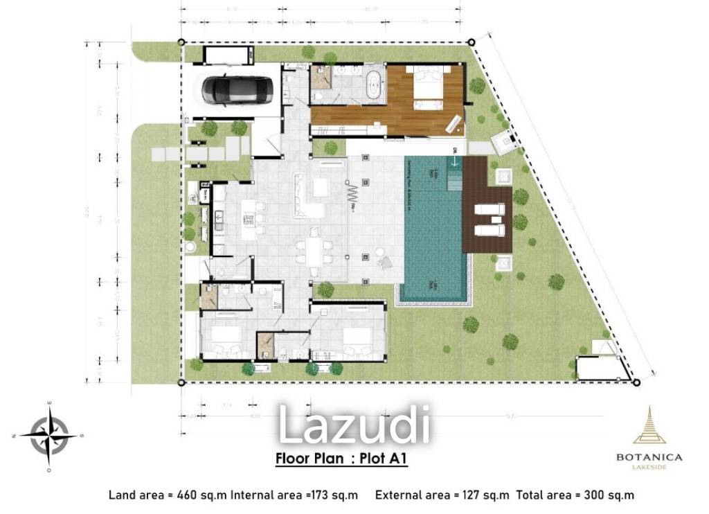 4 ห้องนอน 4 ห้องน้ำ 419ตร.ม. โบทานิก้า เลคไซด์ (เฟส 9)