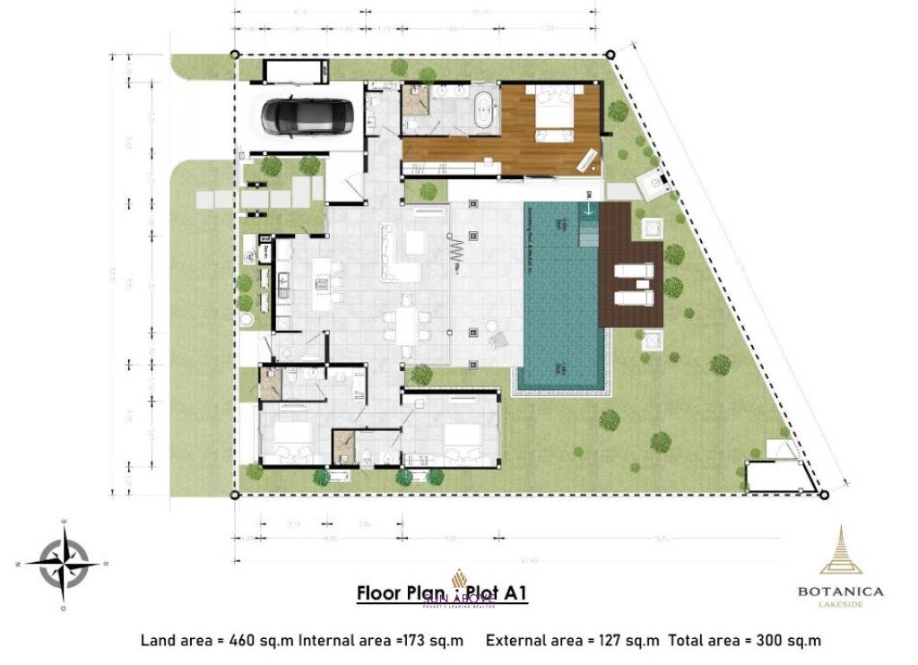 4 ห้องนอน 4 ห้องน้ำ 419ตร.ม. โบทานิก้า เลคไซด์ (เฟส 9)