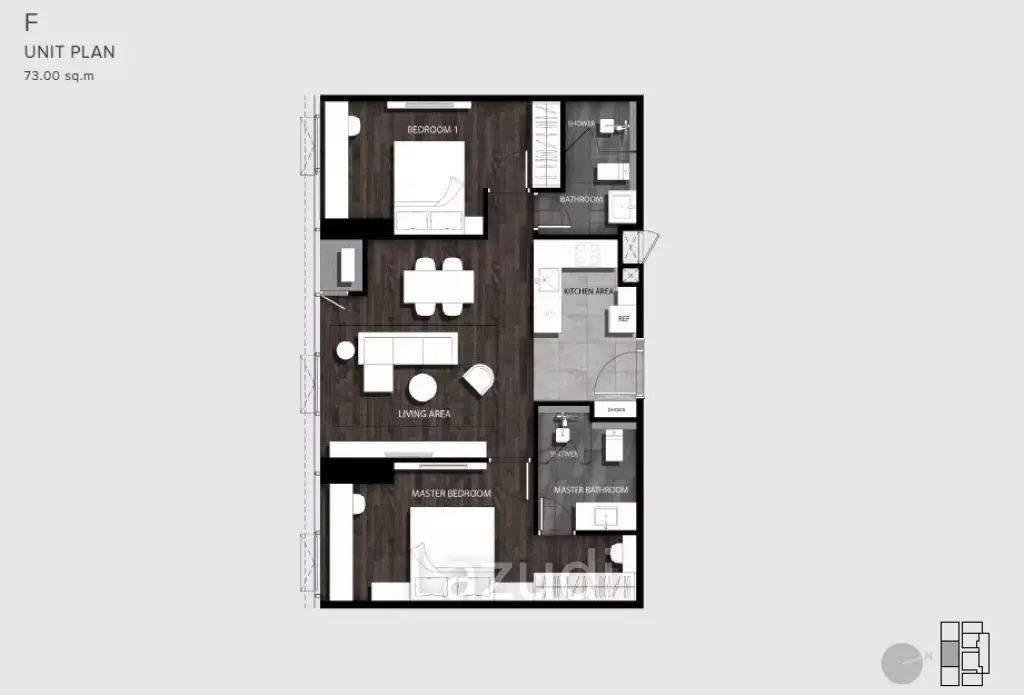 2 Bed 2 Bath 69 SQ.M CONNER Ratchathewi