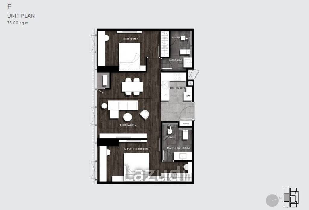 2 Bed 2 Bath 69 SQ.M CONNER Ratchathewi