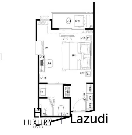 Кондоминиум 26 кв.м. 1 Кровать 1 Ванна