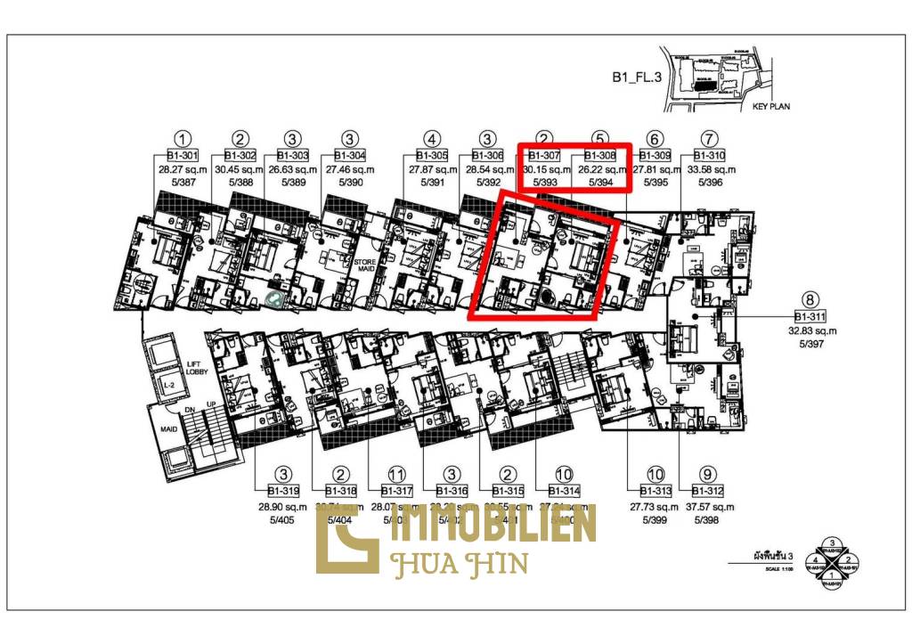 2 Bed 2 Bath 56.37 SQ.M. CARAPACE Huahin-Khaotao