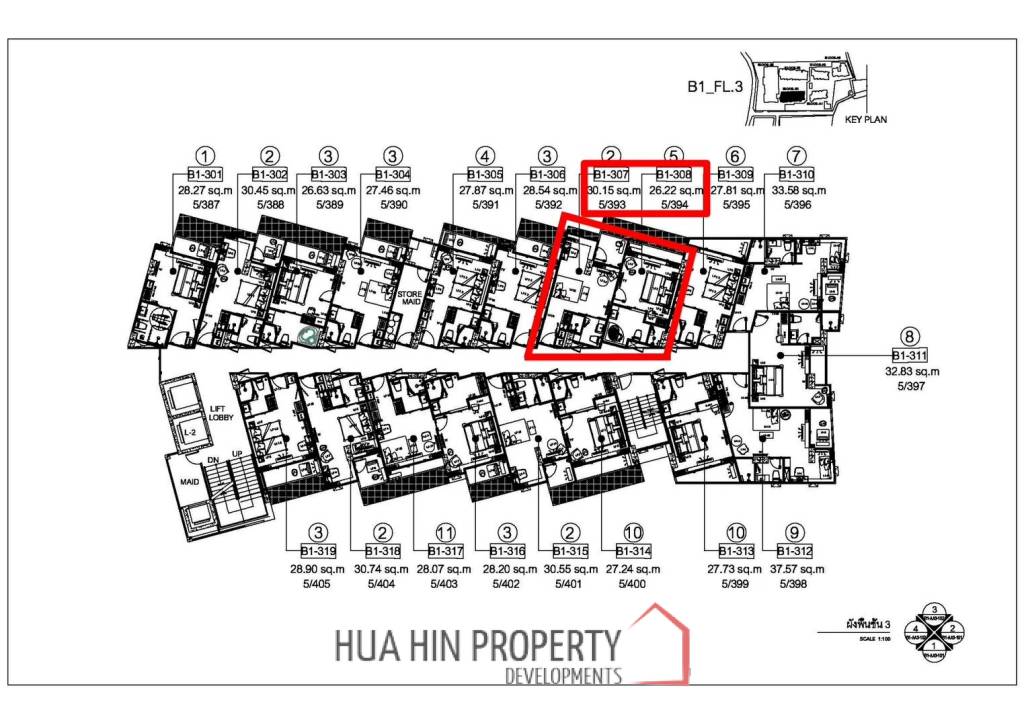2 Bed 2 Bath 56.37 SQ.M. CARAPACE Huahin-Khaotao