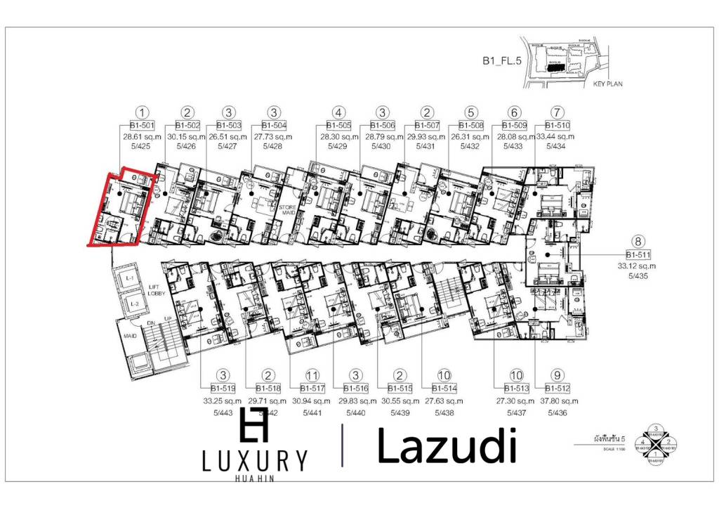 Кондоминиум 28 кв.м. 1 Кровать 1 Ванна