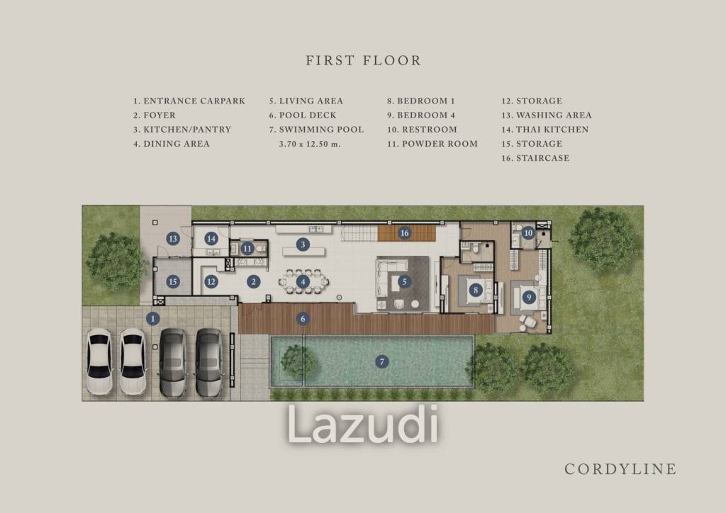5 Bed 6 Bath 590 SQ.M Highland Park Pool Villa