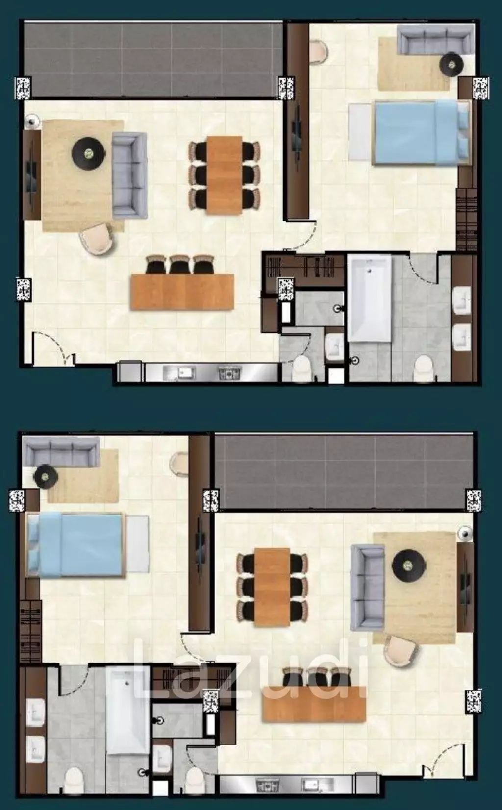 1 Bed 2 Bath 116.79 SQ.M Gardenia Pattaya