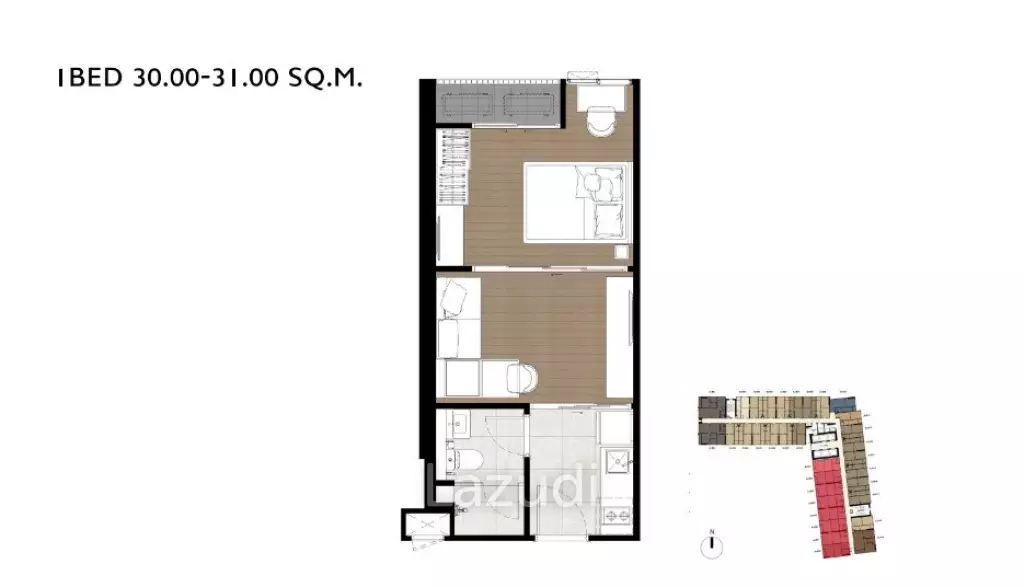 1 Bed 1 Bath 30.5 SQ.M The Privacy Jatujak