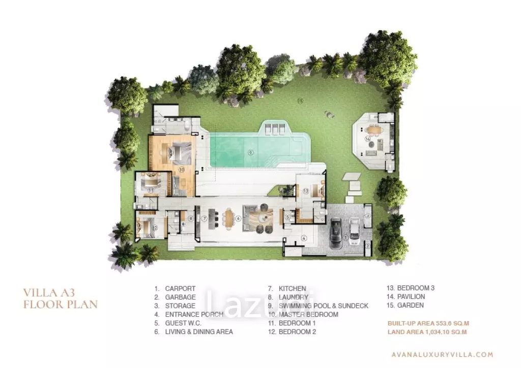 4 Bed 6  Bath 553.6 SQ.M AVANA Luxury Villa