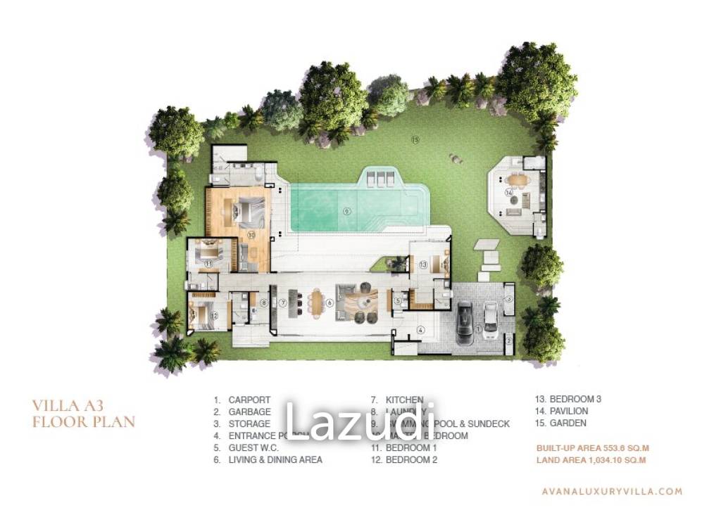 4 Bed 6  Bath 553.6 SQ.M AVANA Luxury Villa