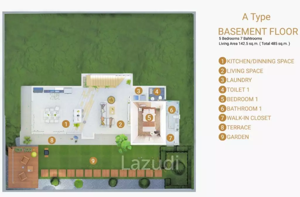 5 Bed 7 Bath 490 SQ.M Khanthasia Eden Hill