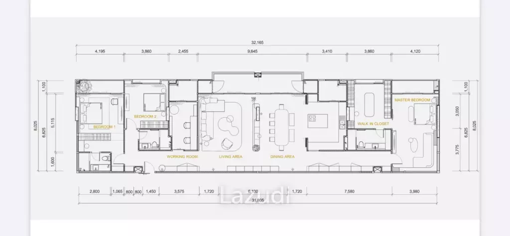 Luxury 3-Bedroom Condo in Supreme Legend Bangkok