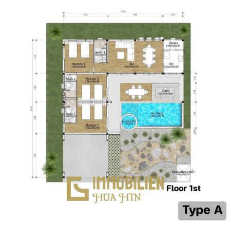 3 Bed 3 Bath 187 SQ.M. Reeva Pool Villas