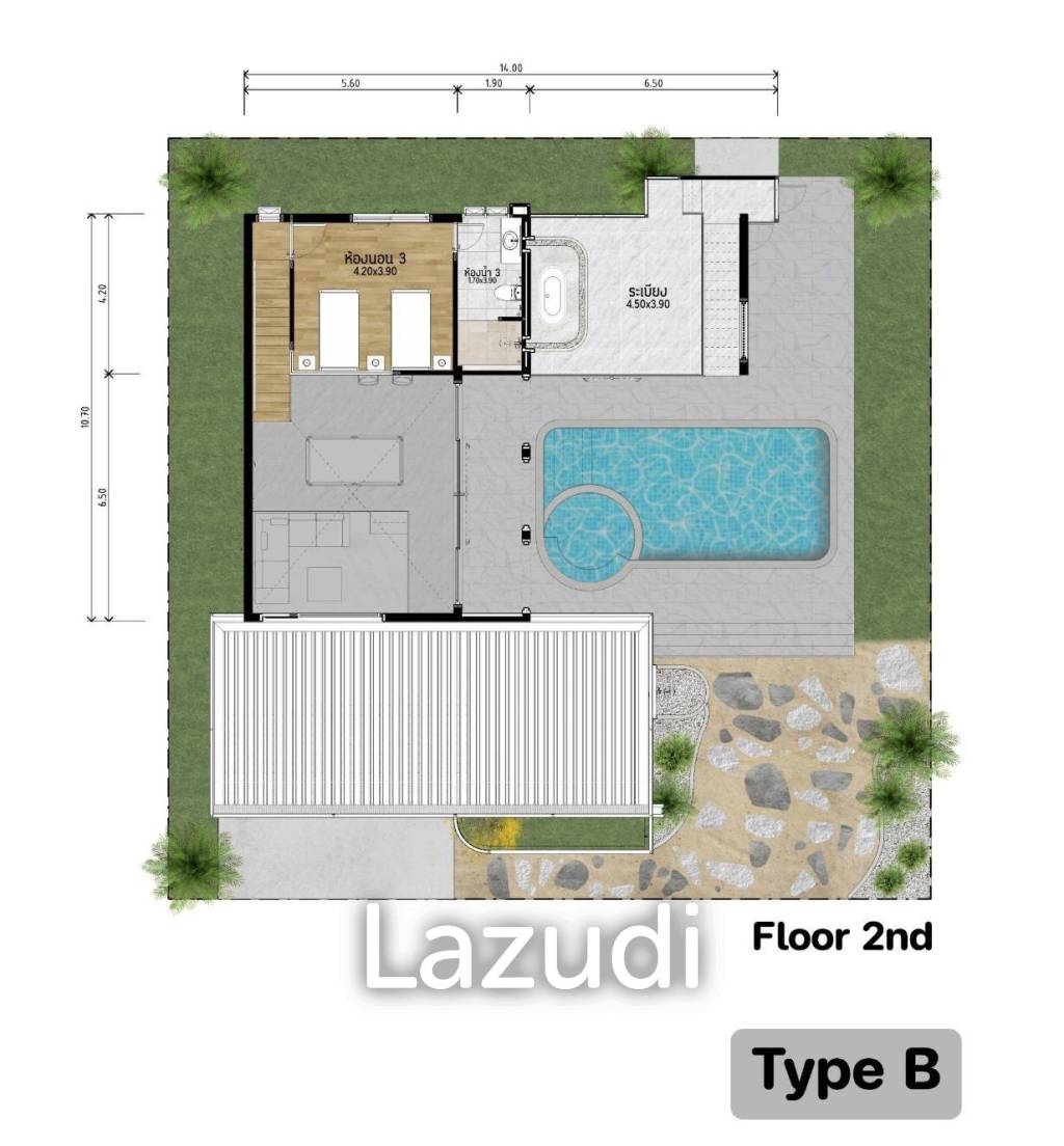 3 Bed 4 Bath 235 SQ.M. Reeva Pool Villas