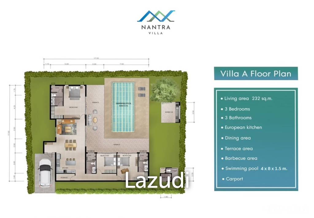 3 Bed 3 Bath 240 SQ.M Villa at Nantra Villa