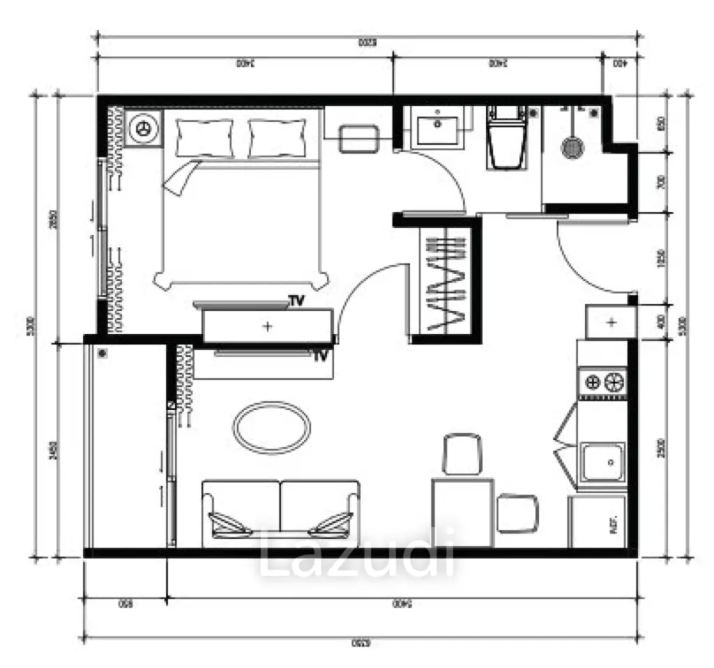 1 Bed 1 Bath 32 SQ.M The Empire Tower Pattaya