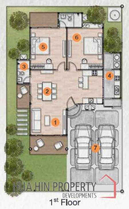 3 Bed 2 Bath 130 SQ.M Wizhome Cha Am - Hua Hin