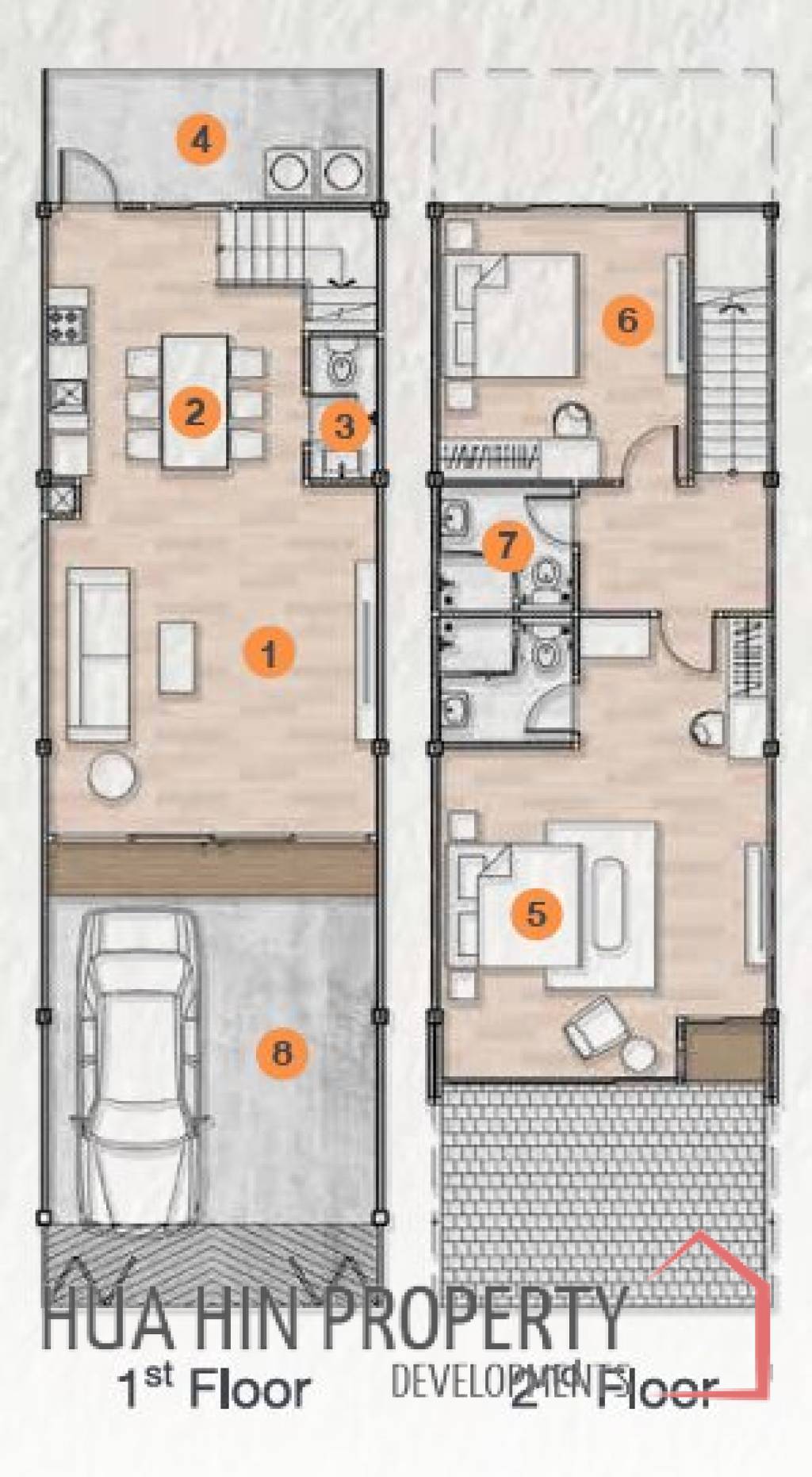 2 Bed 3 Bah 135.5 SQ.M Wizhome Cha am - Hua hin