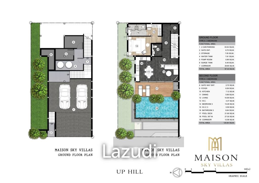 3 Bed 4 Bath 383.86 SQ.M Maison Sky Villas