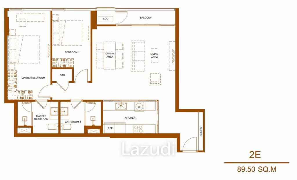 2 Bed 2 Bath 89.50 SQ.M SHUSH Ratchathewi