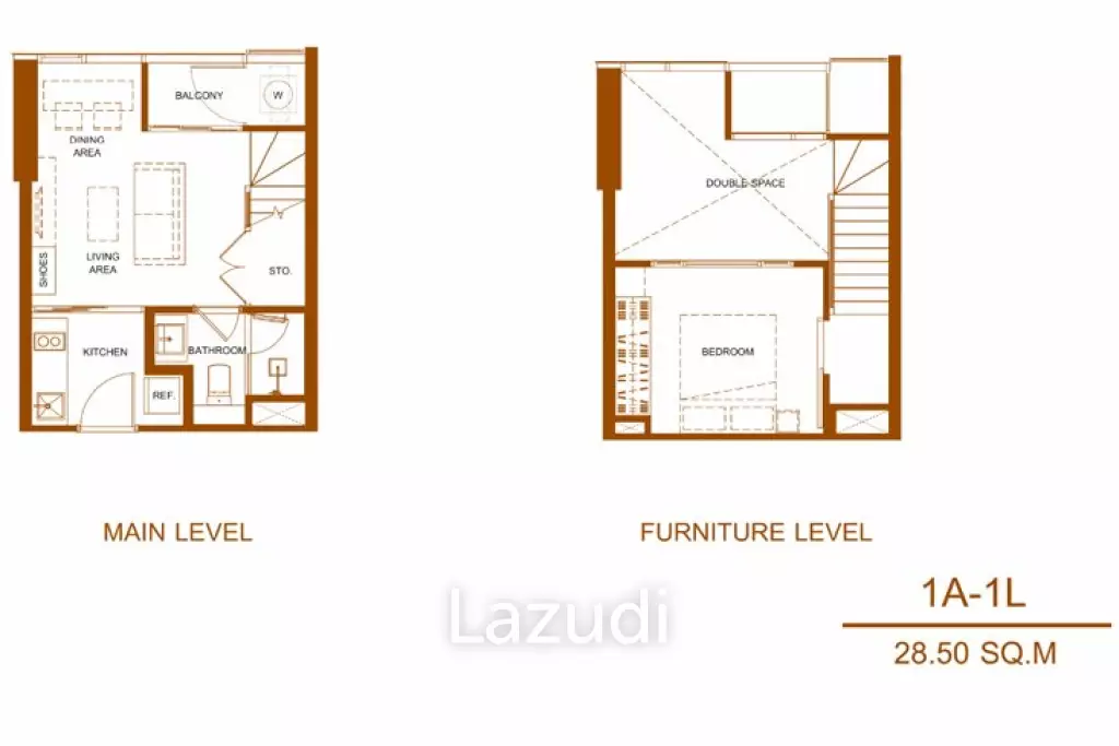1 Bed 1 Bath Loft 50.55 SQ.M SHUSH Ratchathewi