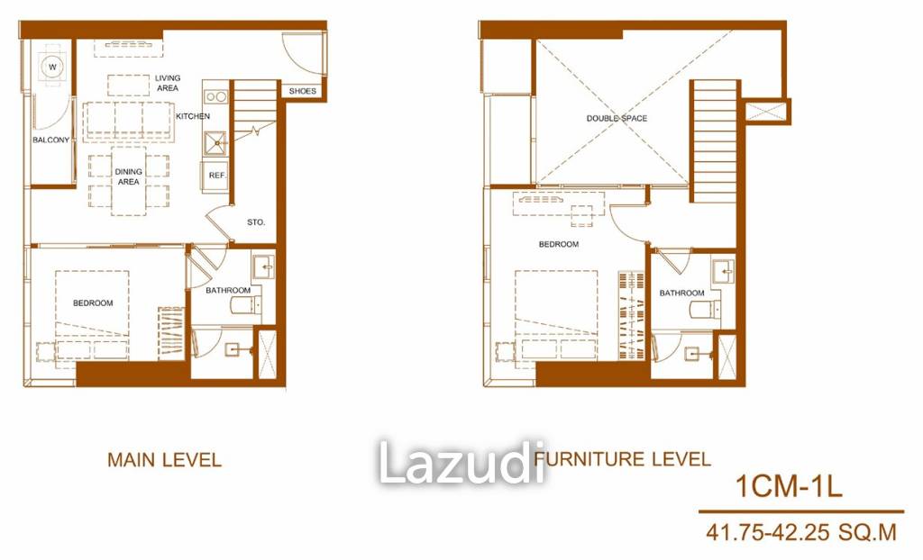 2 Beds 2 Baths Loft 62.92 SQ.M SHUSH Ratchathewi