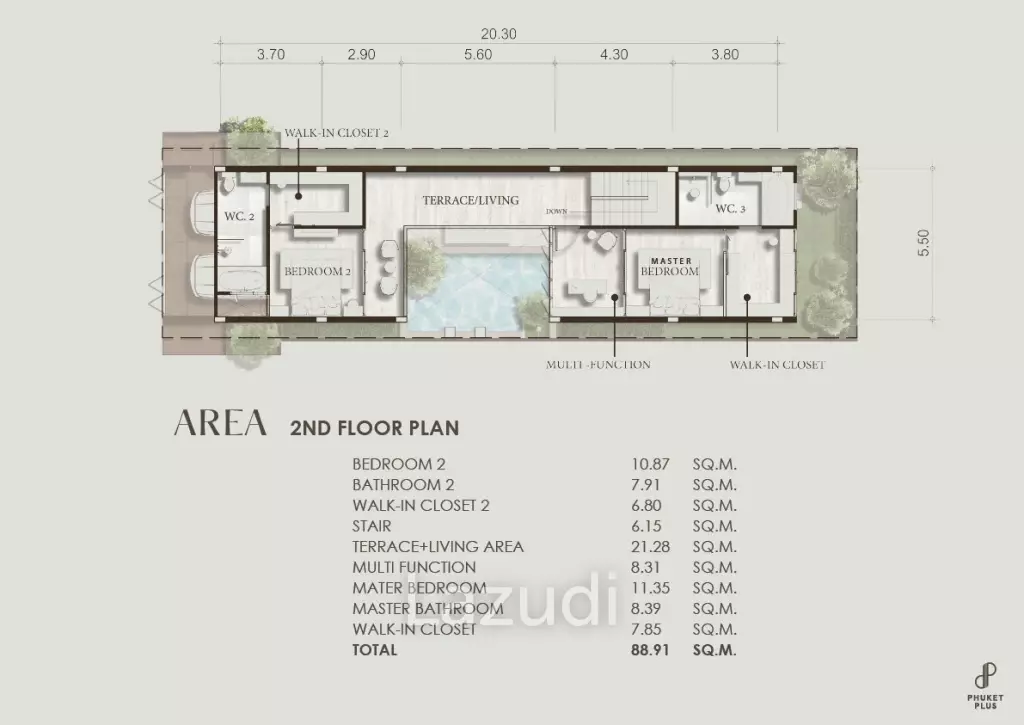 3 Bed 4 Bath 211.29 SQ.M  Prime Villas Srisoonthorn