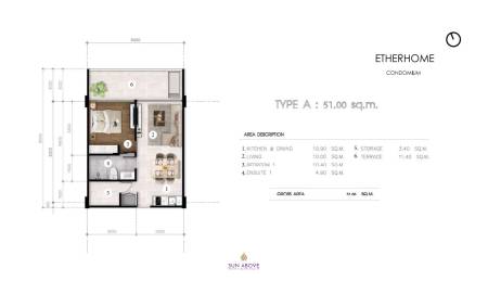 51 ตร.ม 1 เตียง 1 อาบน้ำ คอนโดมิเนียม For ขาย