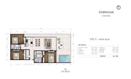 3 Bed 3 Bath 182.2 SQ.M Etherhome Seaview Condo